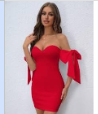 Vestido Ajustado Hombros Descubiertos SHEIN