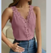 Blusa Con Encaje Sin Mangas SHEIN